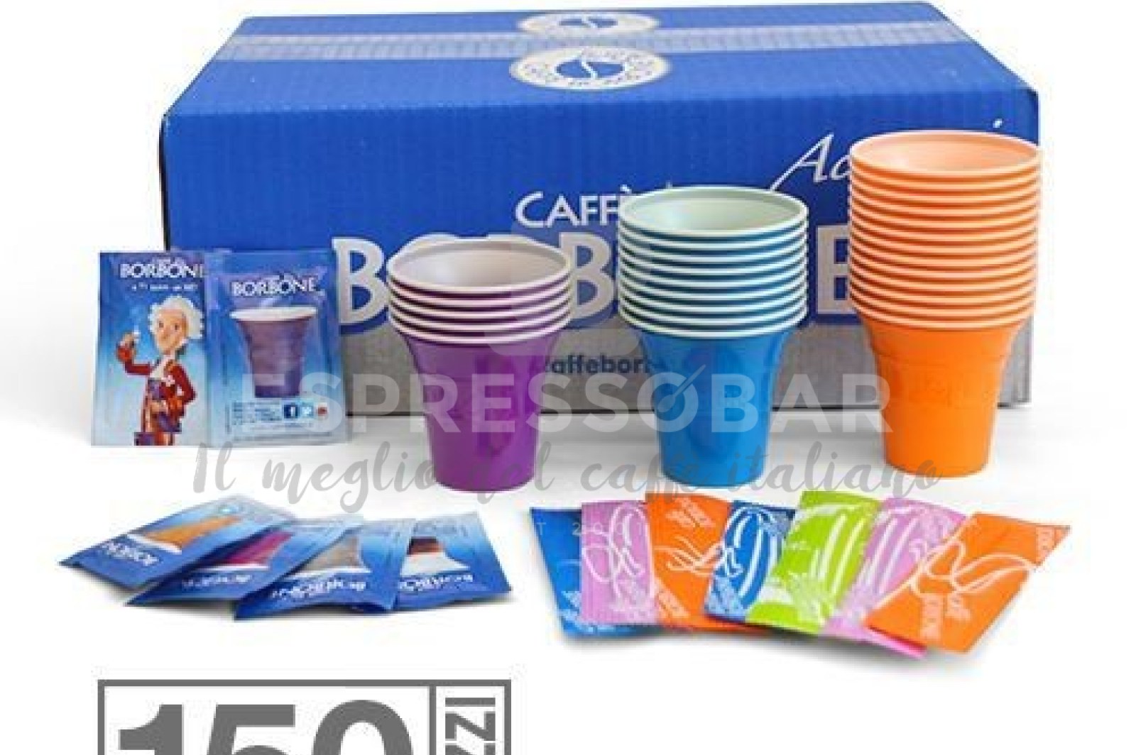 SET 6 TAZZINE CAFFE' BORBONE CON PIATTINO